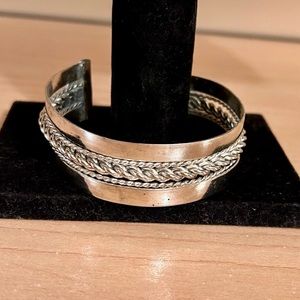 Silver plated cuff bracelets